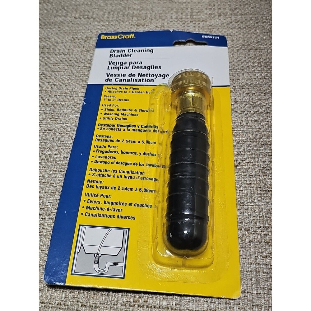 Brass Craft BC00331 Drain Cleaner Bladder- 1" to 2" Drain Lines NEW - SEALED